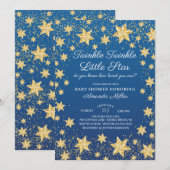 Twinkle Little Star Boys Baby shower Uitnodiging (Voorkant / Achterkant)