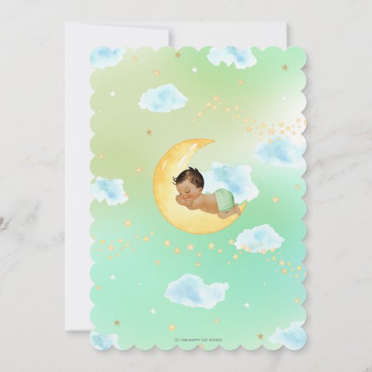 Twinkle Little Star Brown Baby shower Neutraal Kaart (Achterkant)