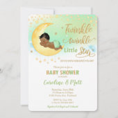 Twinkle Little Star Brown Tan Baby shower Neutral Kaart (Voorkant)