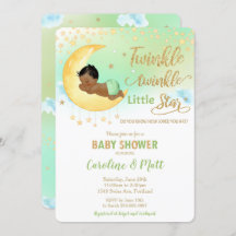 Twinkle Little Star Brown Tan Baby shower Neutral 