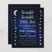 Twinkle Little Star Budget Baby shower Invitation (Voorkant / Achterkant)