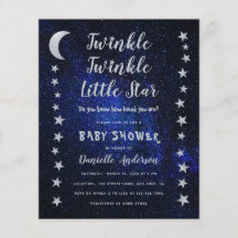 Twinkle Little Star Budget Baby shower Invitation