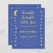 Twinkle Little Star Budget Baby shower Invitation (Voorkant / Achterkant)