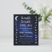 Twinkle Little Star Budget Baby Shower Uitnodiging (Staand voorkant)