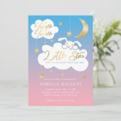 Twinkle Little Star Bunny Geslacht onthullen Party Kaart (Staand voorkant)