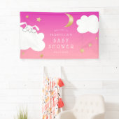 Twinkle Little Star Bunny Pink Baby shower Welkom Spandoek (Insitu)