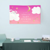 Twinkle Little Star Bunny Pink Baby shower Welkom Spandoek (Beurs)