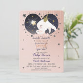 Twinkle Little Star Bunny Rabbit Peach Baby shower Kaart (Staand voorkant)