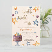 Twinkle Little Star Cake Stars Baby shower Kaart (Staand voorkant)