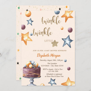 Twinkle Little Star Cake Stars Baby shower Kaart