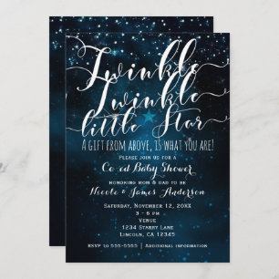 Twinkle Little Star Celestial Starry Baby shower Kaart