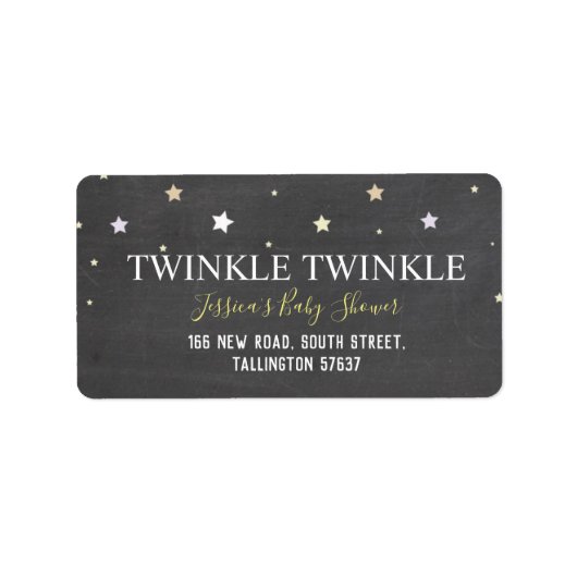 Twinkle Little Star Chalk Baby Adresetiketten Etiket (Voorkant)