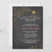 Twinkle Little Star Chalkboard Gender Rekalpartij Kaart (Voorkant)
