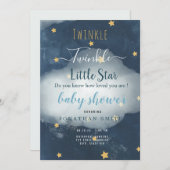 Twinkle Little Star & Cloud Baby shower Invitation (Voorkant / Achterkant)