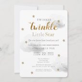 Twinkle Little Star & Cloud Baby shower Invitation Kaart (Voorkant)