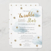 Twinkle Little Star & Cloud Baby shower per post Kaart (Voorkant / Achterkant)