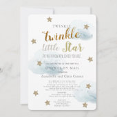 Twinkle Little Star & Cloud Baby shower per post Kaart (Voorkant)