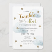 Twinkle Little Star & Cloud Baby Shower Uitnodigin Kaart (Voorkant)