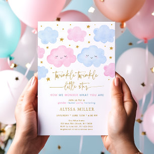 Twinkle Little Star Cloud Roze Blauw Geslacht Onth Kaart
