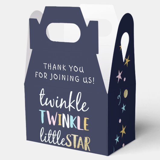 Twinkle Little Star Confetti & Blauw Baby shower Bedankdoosjes (Geopend)