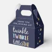 Twinkle Little Star Confetti & Blauw Baby shower Bedankdoosjes (Voorkant Zijde)