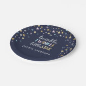 Twinkle Little Star Confetti & Blue Baby shower Papieren Bordje (Gekanteld)