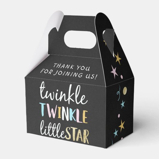 Twinkle Little Star Confetti & Chalk Baby shower Bedankdoosjes (Voorkant Zijde)