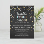 Twinkle Little Star Confetti & Chalk Baby shower Kaart (Staand voorkant)