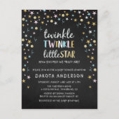 Twinkle Little Star Confetti & Chalk Baby shower Uitnodiging Briefkaart (Voorkant)