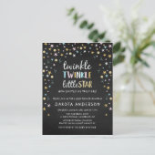 Twinkle Little Star Confetti & Chalk Baby shower Uitnodiging Briefkaart (Staand voorkant)