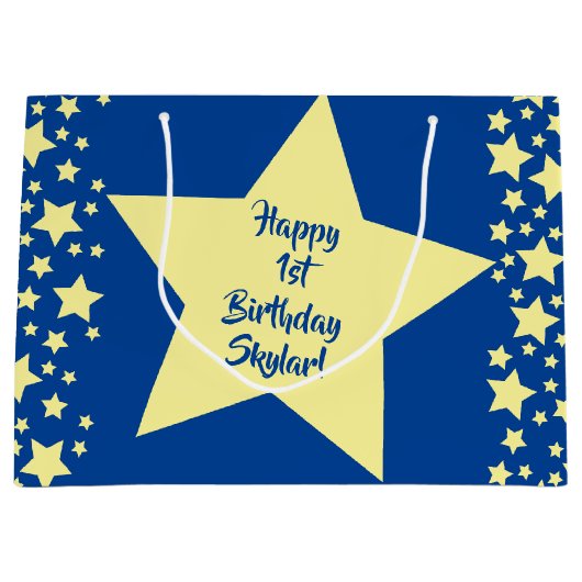 Twinkle Little Star Cute 1st Birthday Party Theme Groot Cadeauzakje (Voorkant)