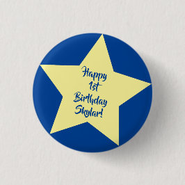Twinkle Little Star Cute 1st Birthday Party Theme Ronde Button 3,2 Cm