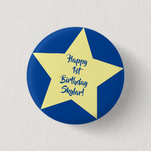 Twinkle Little Star Cute 1st Birthday Party Theme Ronde Button 3,2 Cm