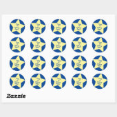 Twinkle Little Star Cute 1st Birthday Party Theme Ronde Sticker (Vel)