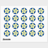 Twinkle Little Star Cute 1st Birthday Party Theme Ronde Sticker (Vel)