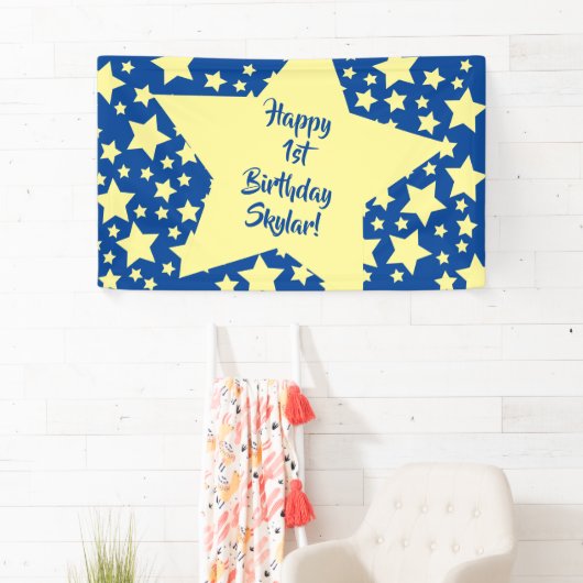 Twinkle Little Star Cute 1st Birthday Party Theme Spandoek (Insitu)