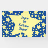 Twinkle Little Star Cute 1st Birthday Party Theme Spandoek (Horizontaal)
