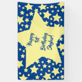 Twinkle Little Star Cute 1st Birthday Party Theme Spandoek (Verticaal)