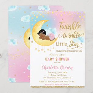 Twinkle Little Star Cute Little Girl Baby shower Kaart