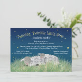 Twinkle Little Star Cute Sheep Baby shower Kaart (Staand voorkant)