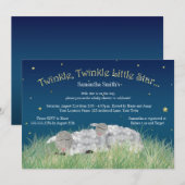 Twinkle Little Star Cute Sheep Baby shower Kaart (Voorkant / Achterkant)