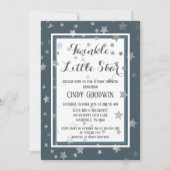 Twinkle Little Star Dusty Blue Boy Baby shower Kaart (Voorkant)
