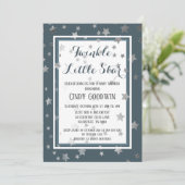 Twinkle Little Star Dusty Blue Boy Baby shower Kaart (Staand voorkant)