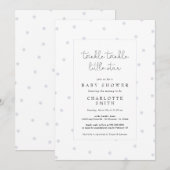 Twinkle Little Star Dusty Blue Elegant Baby shower Kaart (Voorkant / Achterkant)