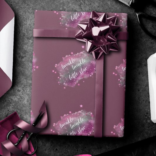 Twinkle Little Star | Dusty Mauve Pink Grey Cadeaupapier
