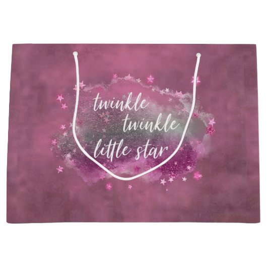 Twinkle Little Star | Dusty Mauve Pink Grey Groot Cadeauzakje (Voorkant)