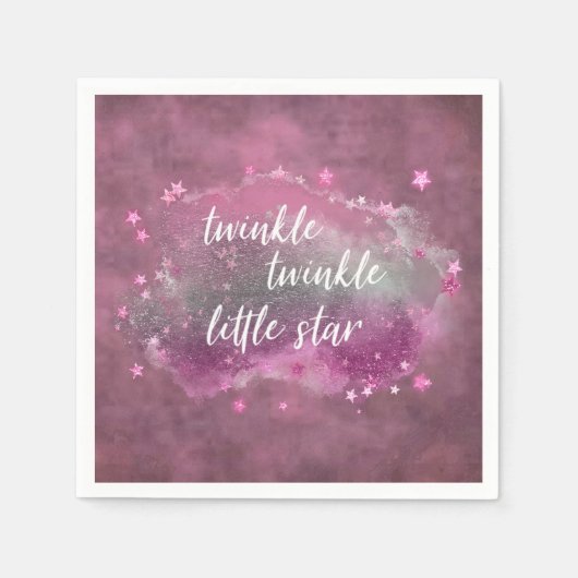 Twinkle Little Star | Dusty Mauve Pink Grey Servet (Voorkant)