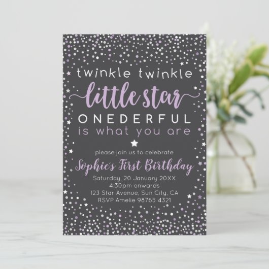 Twinkle Little Star | Eerste uitnodiging (Staand voorkant)