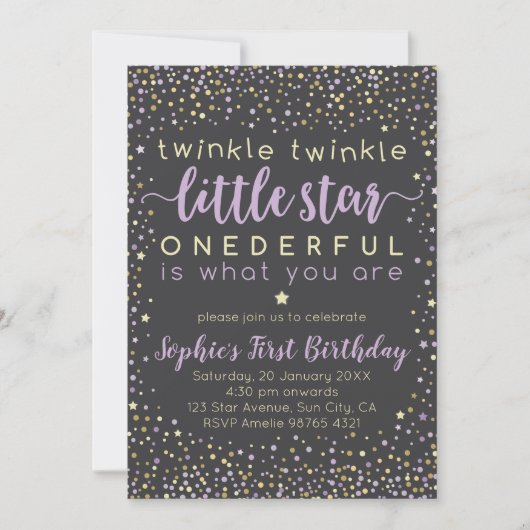 Twinkle Little Star | Eerste uitnodiging (Voorkant)