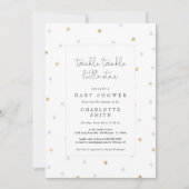 Twinkle Little Star Elegant Baby shower Grey Gold Kaart (Voorkant)
